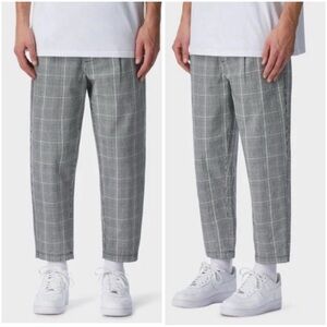I Love Ugly Kobe Black and White Plaid Regular Rise Cropped Leg Pants Size Large
